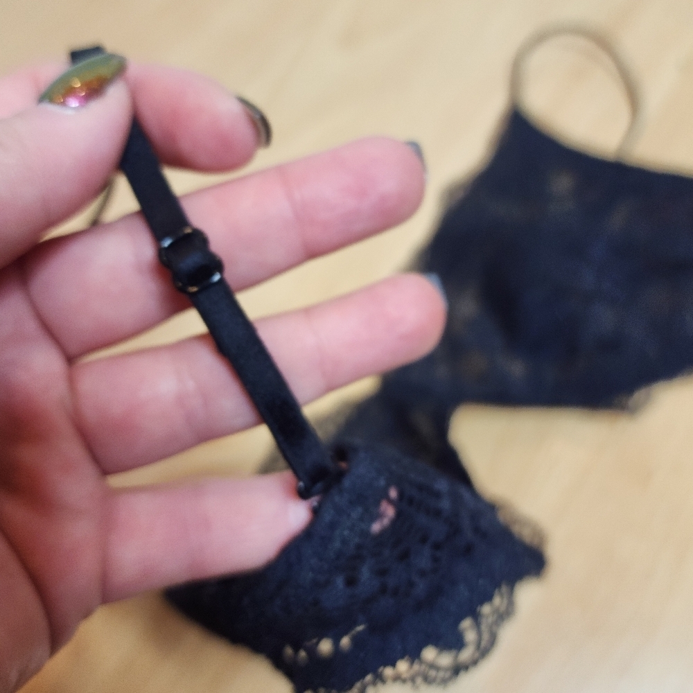 Free People Black Maya Multiway Bralette Lace Bra Size Small - Picture 8 of 12